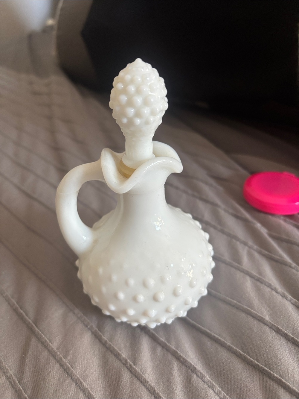 White Avon Milk Glass with Stopper
